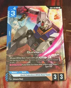 Gundam Card Game GD01-001 LR Gundam RX-78-2 Newtype Rising English - Image 2