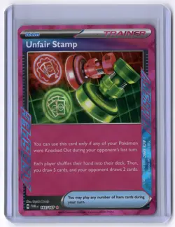 Unfair Stamp 165/167 ACE SPEC Rare Holo NM Pokemon SV06: Twilight Masquerade - Image 1