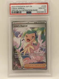 Pokemon Lisia's Appeal PSA 10 Gem Mint 246/191 Surging Sparks SIR Full Art Holo - Image 2