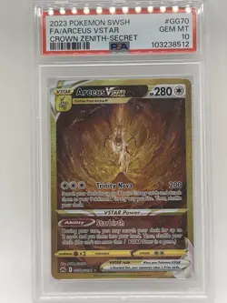 Pokemon Arceus VSTAR PSA 10 Gem Mint GG70/GG70 Crown Zenith Secret Rare Full Art - Image 1