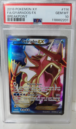 Pokemon 2016 BreakPoint Gyarados EX PSA 10 GEM MINT Full Art Card # 114 - Image 1