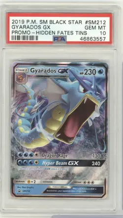 2019 Pokemon Hidden Fates SM212 GYARADOS GX - Black Star Promo - PSA 10 - Image 1