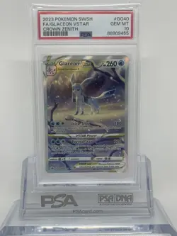 Pokemon Swsh GLACEON VSTAR Crown Zenith Full Art GG40/GG70 PSA 10 💎 GEM MINT - Image 1