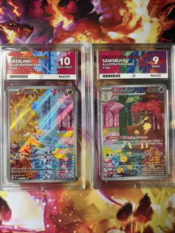 Pokemon Temporal Forces Deerling & Sawsbuck Illustration Rare Ace Graded 10 & 9! - Image 1