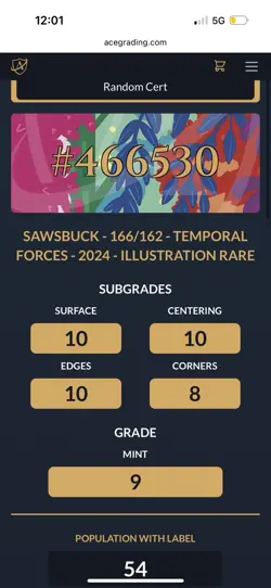 Pokemon Temporal Forces Deerling & Sawsbuck Illustration Rare Ace Graded 10 & 9! - Image 4