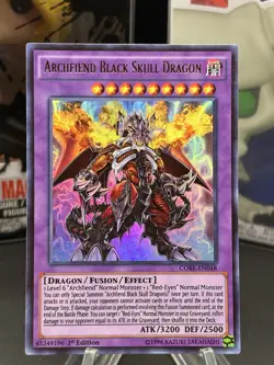 YuGiOh Archfiend Black Skull Dragon Ultra Rare 1st Edition CORE-EN048 - Image 1