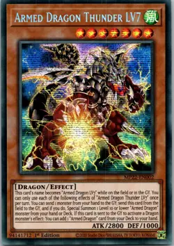 Yugioh Armed Dragon Thunder LV7 MP22-EN002 1st Edition Prismatic Secret Rare NM - Image 1