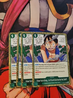 4x I Know You're Strong - Carrying On His Will - One Piece EN OP13-040 Rare (R) - Image 1