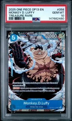 2025 ONE PIECE OP13-CARRYING ON HIS WILL TREASURE RARE MONKEY D. LUFFY PSA 10 - Image 1
