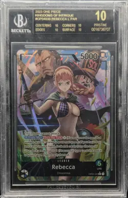 Rebecca OP04-039 Leader Alt Art BGS 10 BLACK LABEL One Piece TCG (Luffy Nami) - Image 1
