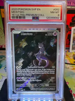 Pokemon TCG Mewtwo 151 Promo 52 English Full Art Graded PSA 8 - Image 1