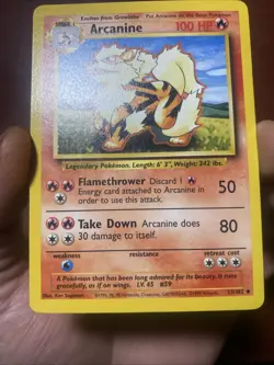 Vintage Pokemon TCG Arcanine Base Set Unlimited Uncommon Card 23/102 c549 - Image 3