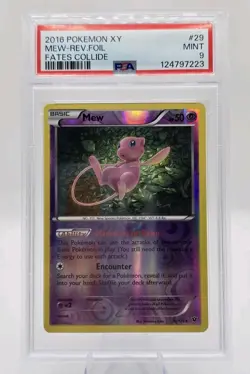 Mew 29/124 XY Fates Collide Reverse Holo Pokemon Card - PSA 9 - Image 1