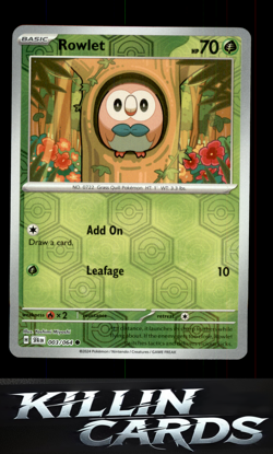 Reverse Holofoil Rowlet 003/064 Pokemon Common SV: Shrouded Fable Card NM - Image 1