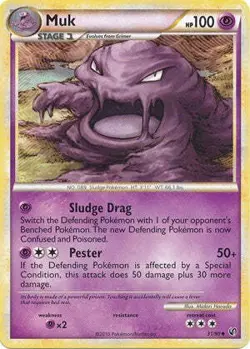 Pokemon Card HeartGold SoulSilver Undaunted 31/90 Muk - Image 1