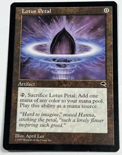 MTG Tempest LOTUS PETAL *Moderate-Play *first set printing *Magic - Image 1