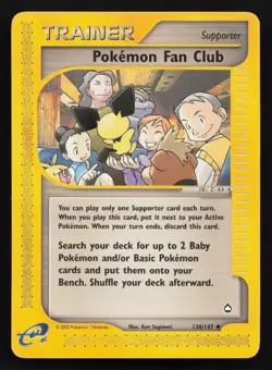 Pokemon Fan Club 130 Uncommon Aquapolis Pokemon Lightly Played - Image 1