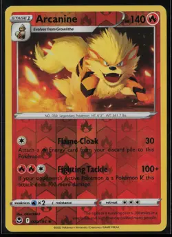 Arcanine 020/195 Pokemon Silver Tempest Rare Near Mint Reverse Holo - Image 1