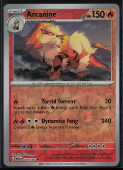 Arcanine 059/165 Pokemon 151 Uncommon Lightly Played Reverse Holo Card - Image 1