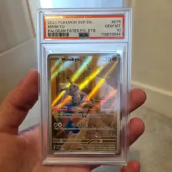 PSA 10 Mimikyu Paldean Fates Pokemon Center Stamp Exclusive ETB SVP 075 GEM MINT - Image 1