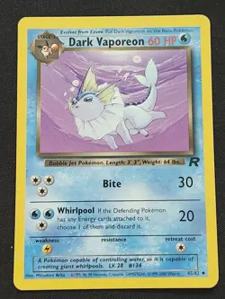Dark Vaporeon 45/82 Uncommon Team Rocket Pokemon Unlimited - Image 1