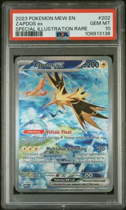 2023 POKEMON MEW EN-151 SPECIAL ILLUSTRATION RARE #202 ZAPDOS EX PSA 10 - Image 1