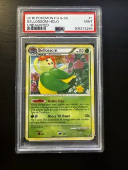 Pokemon TCG Bellossom 1/90 Holo Rare Undaunted HGSS 9 Swirl - Image 1