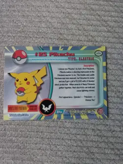 1999 Topps Pokemon TV Animation Series 1 Pikachu #25 - Non-Foil - Black Logo - Image 3