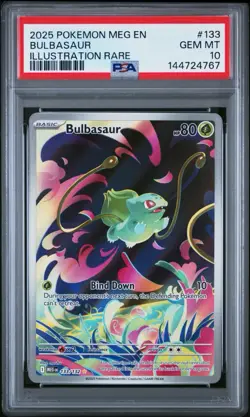 2025 POKEMON MEG EN-MEGA EVOLUTION ILLUSTRATION RARE #133 BULBASAUR PSA 10 - Image 1