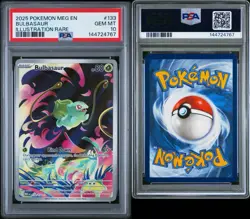2025 POKEMON MEG EN-MEGA EVOLUTION ILLUSTRATION RARE #133 BULBASAUR PSA 10 - Image 3
