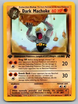 Dark Machoke 40/82 Uncommon Team Rocket Pokemon 1st Edition Moderately Played - Image 1