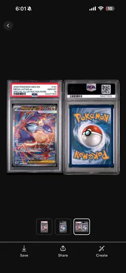 2025 POKEMON MEGA EVOLUTION SPECIAL ILLUSTRATION RARE #181 MEGA LATIAS EX PSA 10 - Image 2