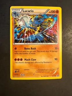 2016 Pokemon XY Black Star Promo Lucario XY140 Holo rare Holographic Cosmos - Image 1