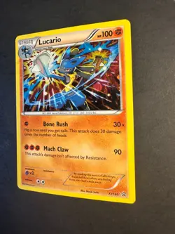 2016 Pokemon XY Black Star Promo Lucario XY140 Holo rare Holographic Cosmos - Image 3