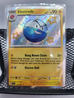 Electrode 134/091 / Shiny Rare Pokemon Paldean Fates NM - Image 1