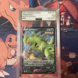 2021 Tyranitar V Pokemon SWSH Battle Styles #97 AGS 10 GEM MT - Image 1