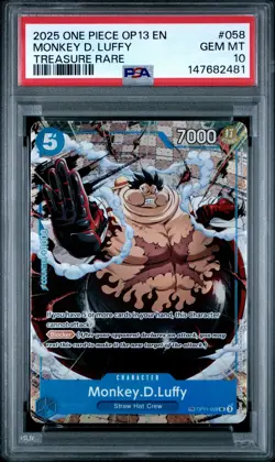 2025 ONE PIECE OP13-CARRYING ON HIS WILL TREASURE RARE MONKEY D. LUFFY PSA 10 - Image 1