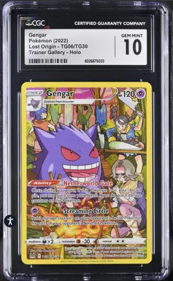 POKEMON 2022 Gengar Lost Origin TG06/TG30 Character Rare CGC 10 Gem Mint - Image 1