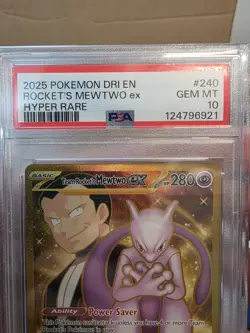 2025 POKEMON DRI EN-DESTINED RIVALS HYPER RARE TEAM ROCKET'S MEWTWO EX PSA 10 - Image 3