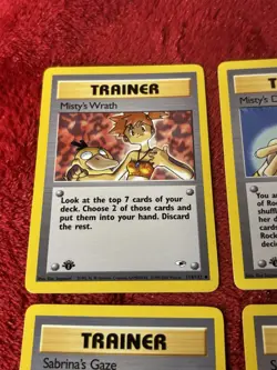 4 Card 1st Edition Gym Trainer Lot Pokemon Cards-Misty And Sabrina Wotc - Image 2