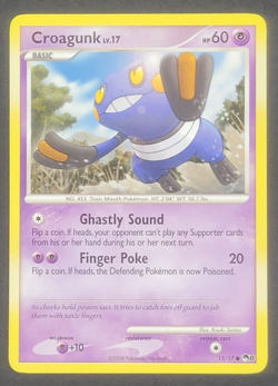Pokemon TCG - Croagunk - Pop Series 8 Promo Card #13/17 NM/LP - 2008 Nintendo - Image 1