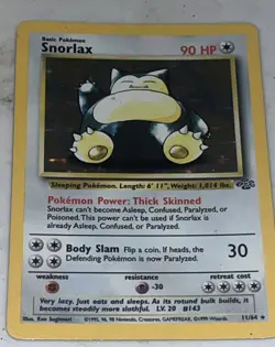 Pokemon TCG Snorlax Jungle Holo Unlimited Rare Card 11/64 LP WOTC - Image 2