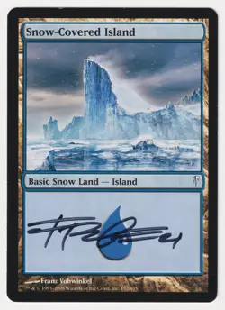 Signed Snow-Covered Island MP Coldsnap Artist Franz Vohwinkel 2006 MTG Magic! - Image 1