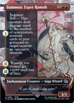 Summon: Esper Ramuh FOIL BORDERLESS Final Fantasy Magic MTG NM - Image 1