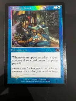 MTG Rhystic Study Prophecy Common Foil very light play - Image 1