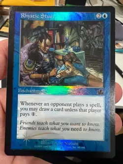MTG Rhystic Study Prophecy Common Foil very light play - Image 2