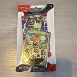 Pokemon TCG Obsidian Flames Booster Pack Pawmi Promo Coin English 2023 - Image 1
