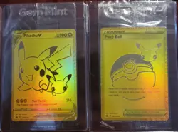 SEALED Pokemon Celebrations Pikachu V SWSH145 & Poke Ball SWSH146 Gold Promos - Image 1