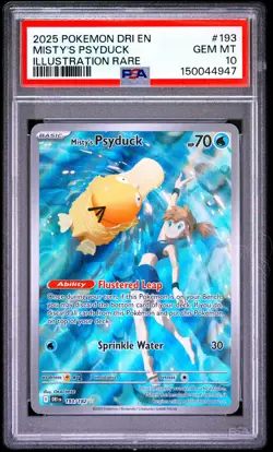 2025 POKEMON DRI EN-DESTINED RIVALS ILLUSTRATION RARE MISTY'S PSYDUCK PSA 10 - Image 1
