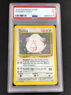 Pokemon 1999 Chansey Holo 3/102 PSA 5 - Image 1